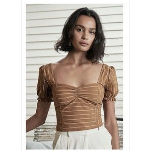 Free People Burnt Orange Rose Garden Crop Top Boho‎ Women Size M